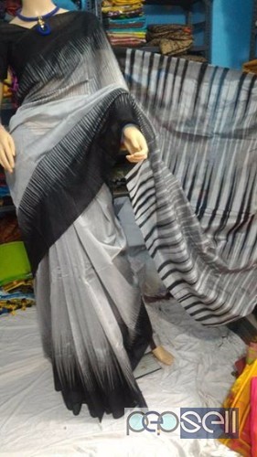 elegant latest collection of cotton silk ikkat handloom sarees with blouse avialble 5 