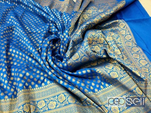 elegant handloom banarasi soft silk weaving sarees with rich pallu and running blouse available 0 