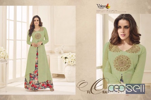 volono palak silk designer gowns catalog at wholesale available moq- 6pcs no singles price- rs870 each size- m to 3xl 0 