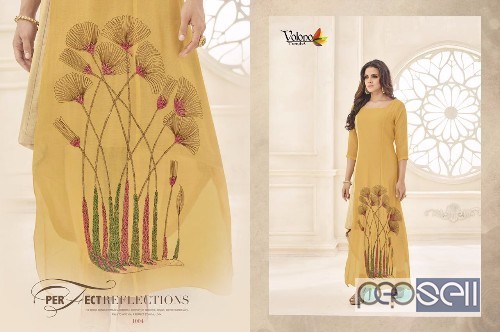 volono palak silk designer gowns catalog at wholesale available moq- 6pcs no singles price- rs870 each size- m to 3xl 5 