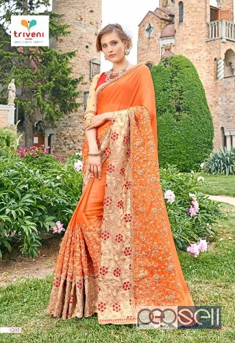 triveni padmavati designer work georgette sarees at wholesale 0 