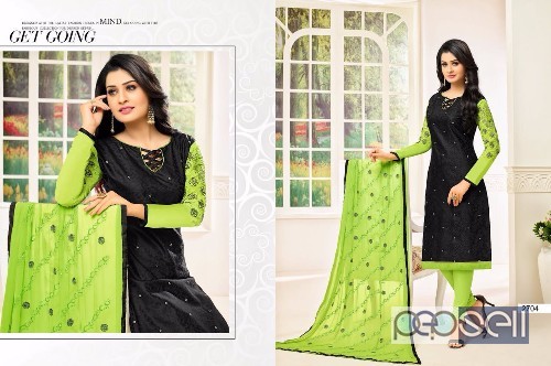 elegant cotton jaquard embroidered suits with nazneen dupatta available 4 