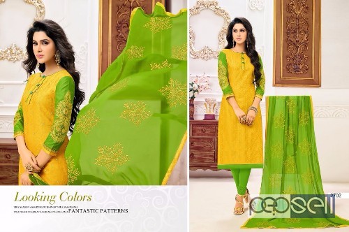 elegant cotton jaquard embroidered suits with nazneen dupatta available 5 