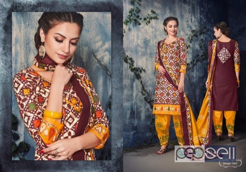  mayur batik vol5 cotton printed salwar kameez at wholesale moq- 15pcs no singles price- rs300 each 5 