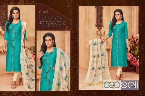 moof padmavati chanderi silk suits catalog at wholesale moq- 8pcs no singles price- rs600 each 1 