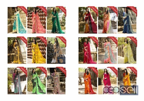 sanskar suhane pal vol13 georgette printed sarees catalog at wholesale  moq- 18pcs  no singles  price- rs570 each 3 