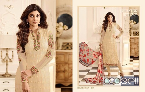 elegant heavy georgette karma designer suits with embroidery work available 2 