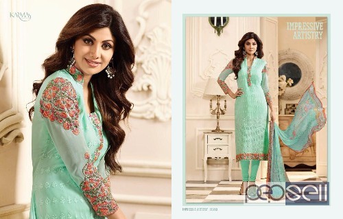 elegant heavy georgette karma designer suits with embroidery work available 5 