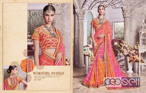 kessi bandhej vol6 bandhej georgette printed sarees catalog at wholesale  moq- 12pcs  no singles  price- rs1040 each 4 
