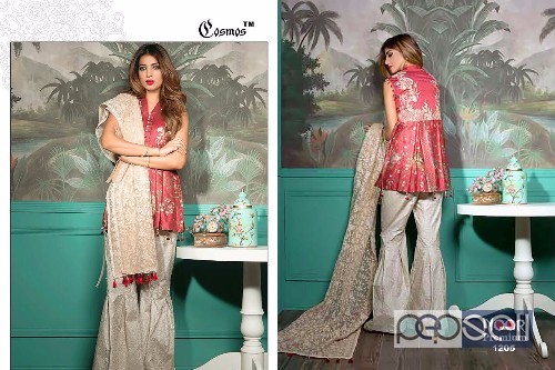 elegant cosmos noor premium cotton satin pakistani suits with net dupatta 1 