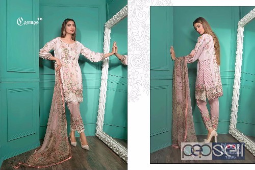 elegant cosmos noor premium cotton satin pakistani suits with net dupatta 2 
