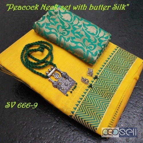 SV-666 brand butter silk sarees non catalog combo available  moq- 10pcs  no singles or retail  price- rs750 each 4 