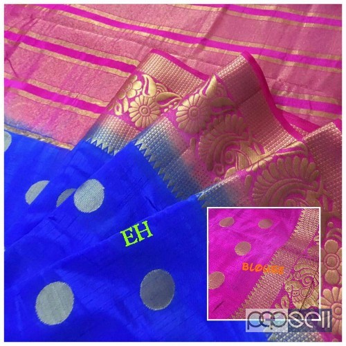 EH brand Raw silk saree with contrast running blouse price- rs750 each moq- 10pcs no singles or retail 1 