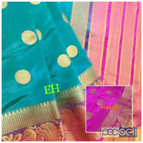 EH brand Raw silk saree with contrast running blouse price- rs750 each moq- 10pcs no singles or retail 3 
