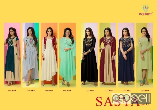 elegant georgette embrodiered sasya vol 12 kurtis avialable in all sizes 4 