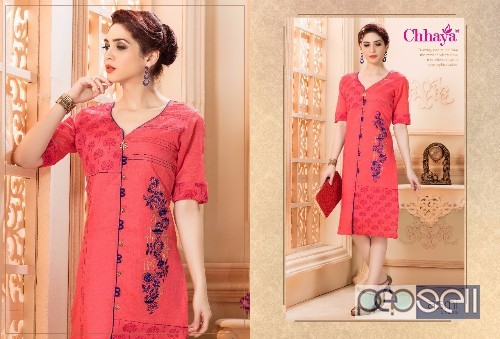 elegant chhaya asmi embroidered kora silk kurtis avaialble in all sizes 0 