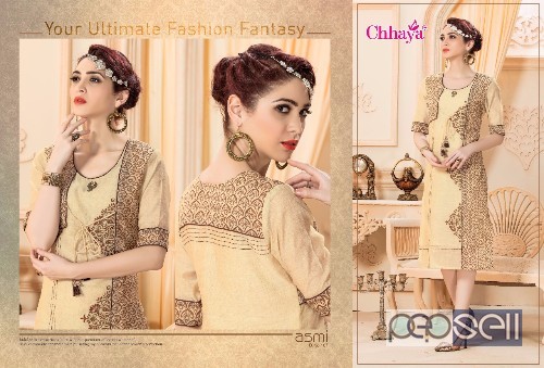 elegant chhaya asmi embroidered kora silk kurtis avaialble in all sizes 2 