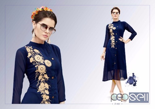 elegant vs flory georgette embroidered fashionable kurtis available in all sizes 3 