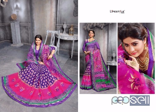 elegant lifestyle katha cotton vol 10 cotton work sarees with blouse available 1 