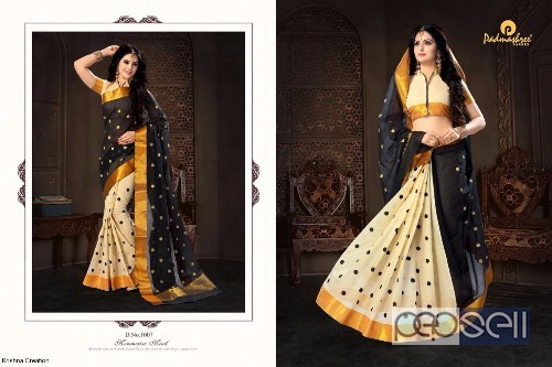 elegant padmashree pooja cotton work sarees with designer pallu and blouse  3 