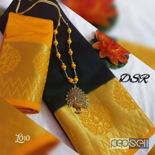DSR brand tussar silk sarees comes with running blouse piece and jewellery price- rs750 each moq- 10pcs no singles or retail 2 
