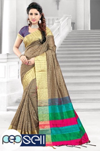 D Raw Silk sarees with blouse piece - Kerala Kochi Ernakulam 0 