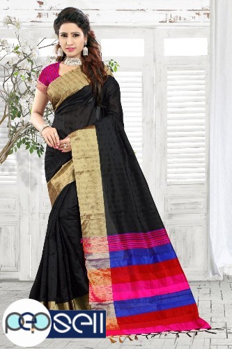 D Raw Silk sarees with blouse piece - Kerala Kochi Ernakulam 2 