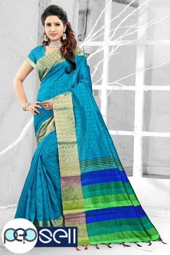 D Raw Silk sarees with blouse piece - Kerala Kochi Ernakulam 3 