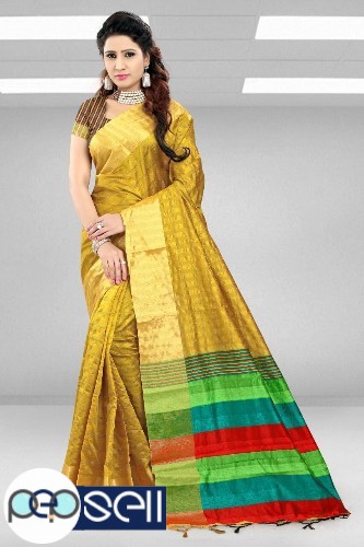 D Raw Silk sarees with blouse piece - Kerala Kochi Ernakulam 4 