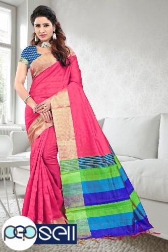 D Raw Silk sarees with blouse piece - Kerala Kochi Ernakulam 5 