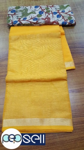 kota doria jari saree with kalmkari blouse - double blouse - Kerala Kochi Ernakulam 2 