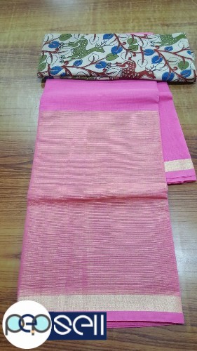 kota doria jari saree with kalmkari blouse - double blouse - Kerala Kochi Ernakulam 3 