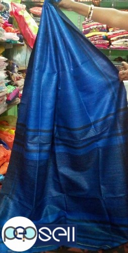 Tussar tussar ghicha saree with stripe blouse  - Kerala Kochi Ernakulam 3 