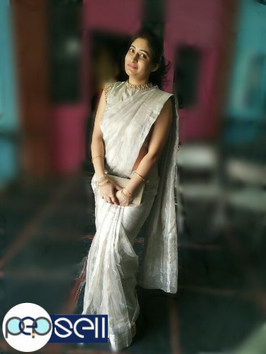 Silver tissue saree  - Kerala Kochi Ernakulam 0 
