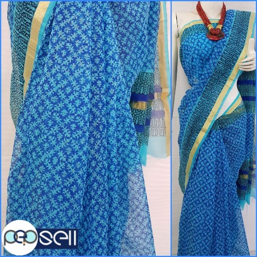 Kota Cotton sarees in fine quality of *Hand Block Printing.*  - Kerala Kochi Ernakulam 1 