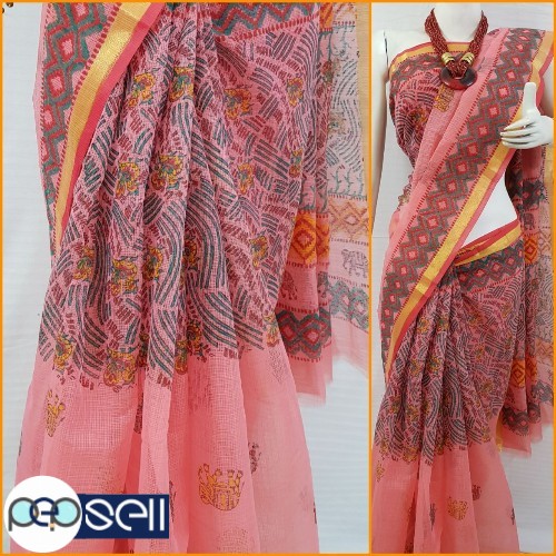Kota Cotton sarees in fine quality of *Hand Block Printing.*  - Kerala Kochi Ernakulam 4 