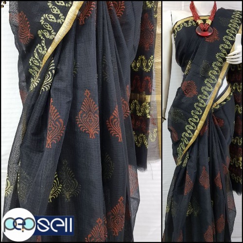 Kota Cotton sarees in fine quality of *Hand Block Printing.*  - Kerala Kochi Ernakulam 5 