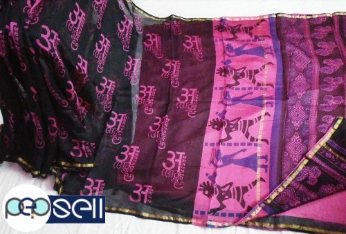 CHANDERI Color pathri print Sarees with Blouse for sale in Kochi Ernakulam Kerala 1 