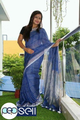 Buti Linen Saree  for sale in Kochi Ernakulam Kerala 2 