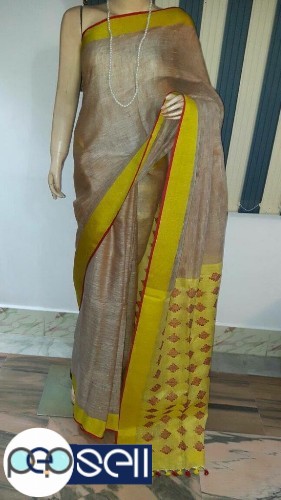Buti Linen Saree  for sale in Kochi Ernakulam Kerala 3 