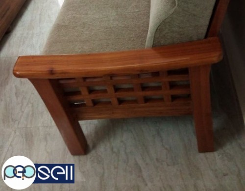 Brand NEW - Pure Teak Wood - 3 Seater Sofa + High Quality Fabric + High density Cushion. 1 