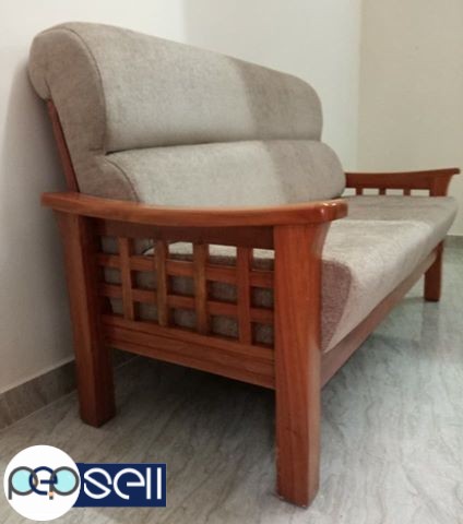 Brand NEW - Pure Teak Wood - 3 Seater Sofa + High Quality Fabric + High density Cushion. 3 