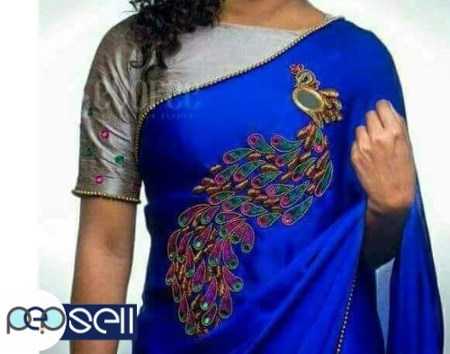 Customised Semi Raw Silk Designer Sarees  0 