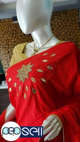 Customised Semi Raw Silk Designer Sarees  3 