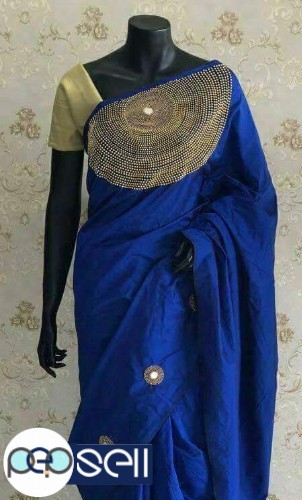 Customised Semi Raw Silk Designer Sarees  4 
