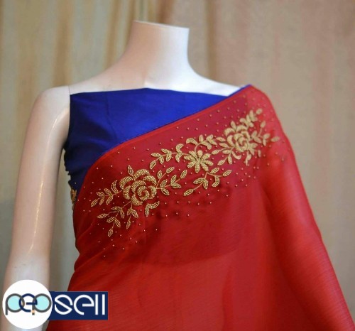 Customised Semi Raw Silk Designer Sarees  5 