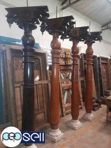 Antique teak wood main door and pillars 0 
