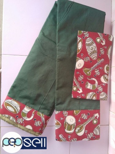 Kalamkari cotton saree with blouse for sale in Kochi 0 