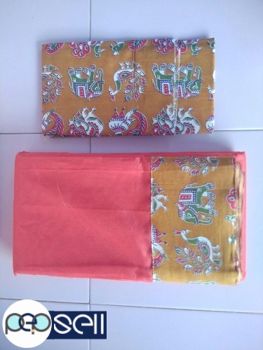 Kalamkari cotton saree with blouse for sale in Kochi 1 