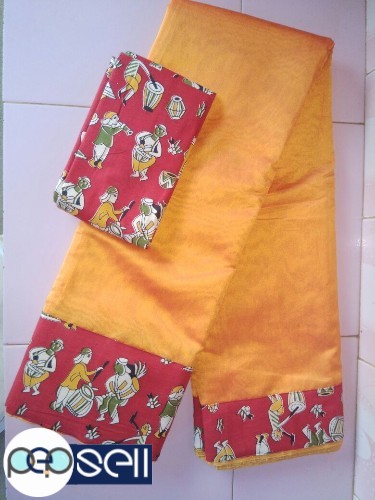 Kalamkari cotton saree with blouse for sale in Kochi 5 